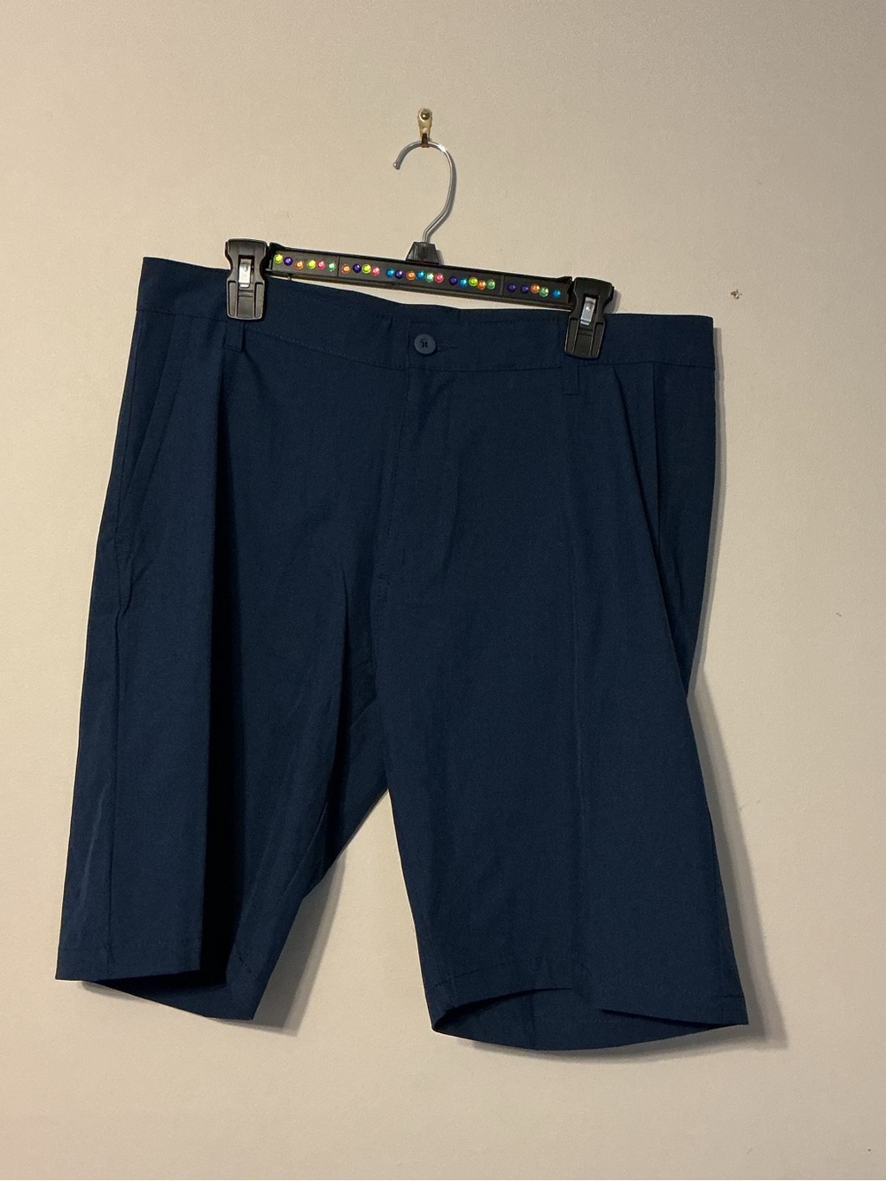 burnside Navy Blue Flat-Front Men's Shorts